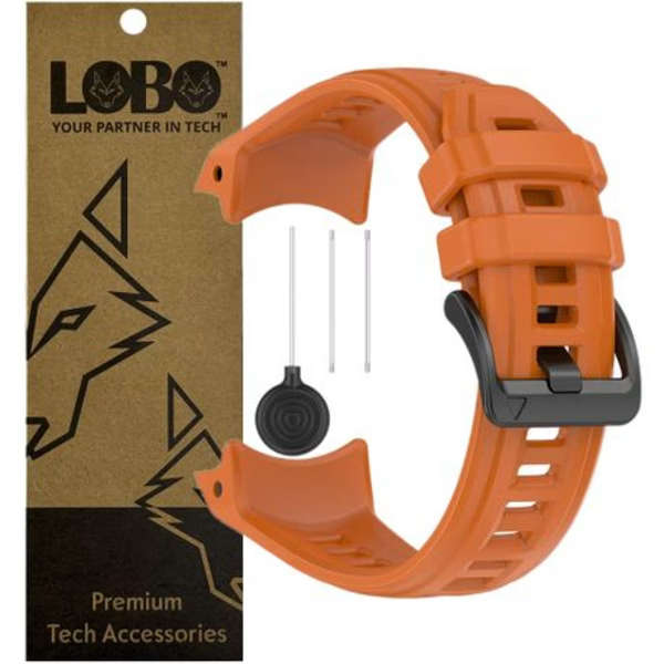 LOBO Silicone Strap Compatible With Garmin Instinct 3 - 50mm Models - Dark Orange