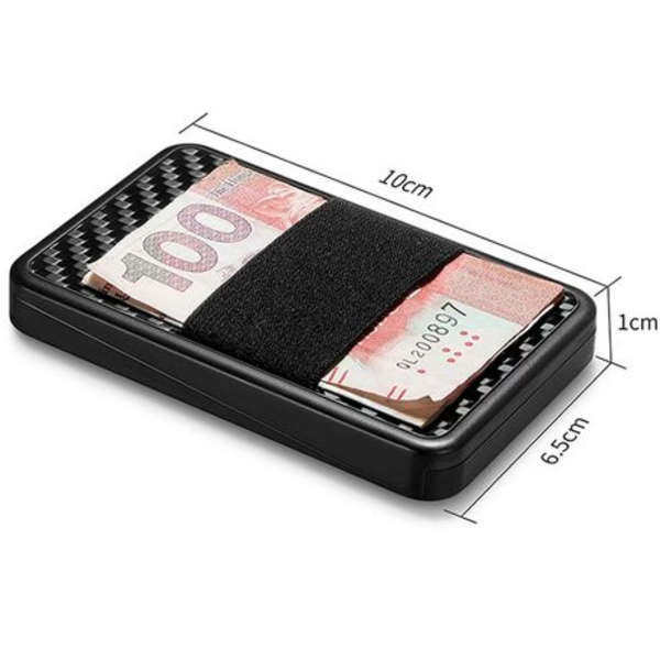 New-Bring Aluminum Sliding Card Holder - RFID Blocking (Black &amp; Carbon)