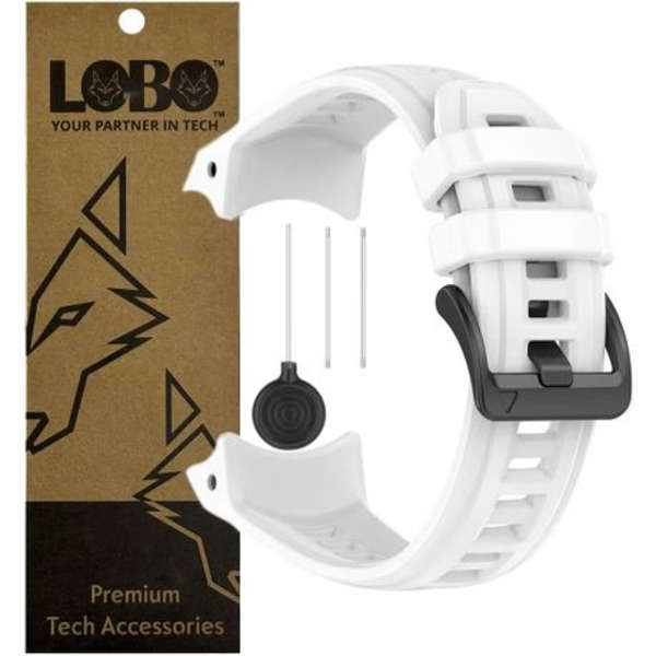 LOBO Silicone Strap Compatible With Garmin Instinct 3 - 50mm Models - White