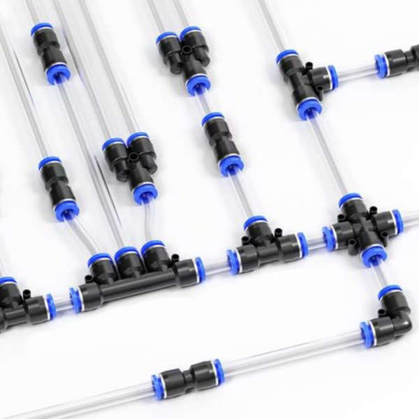 40pc Push In Connector Set - 6mm(10x T, 10x 90 Degree, 10x Straight, 10x Y)