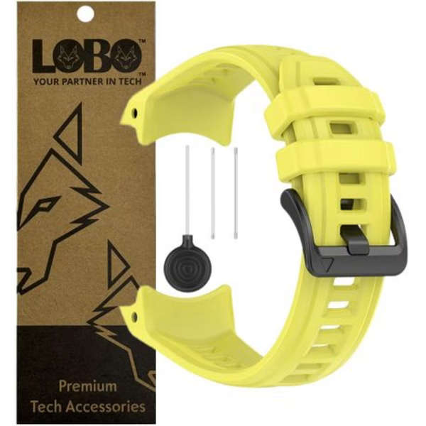 LOBO Silicone Strap Compatible With Garmin Instinct 3 - 50mm Models - Yellow