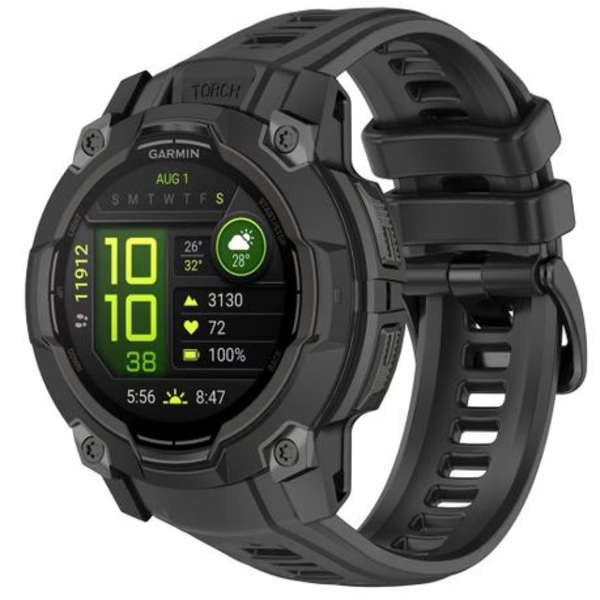 LOBO Silicone Strap Compatible With Garmin Instinct 3 - 50mm Models - Black