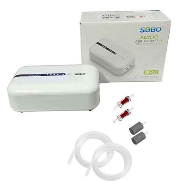 SOBO AC/DC Air Pump With Lithium Battery (Double Outlet)