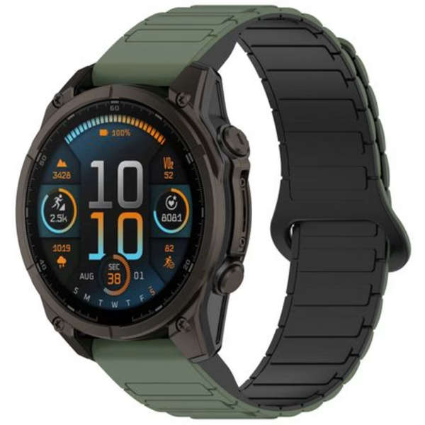 LOBO 20mm FastFit Magnetic Strap Compatible With Garmin Fenix 5S/6S/7S,Fenix 8-43mm etc - Green, ...