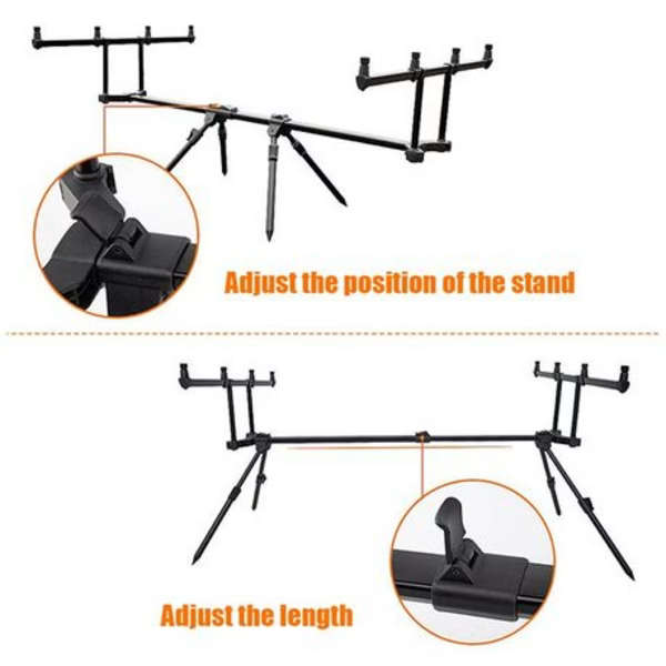Pro Adjustable Carp Fishing 4-Rod Pod With Bag