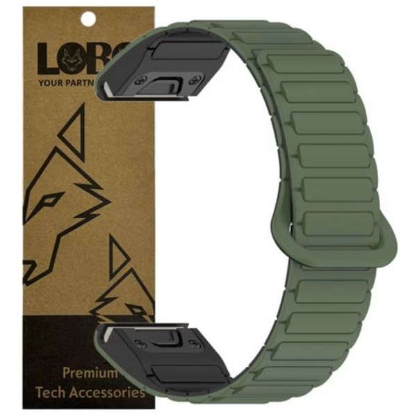 LOBO 20mm FastFit Magnetic Strap Compatible With Garmin Fenix 5S/6S/7S,Fenix 8-43mm etc - Green, ...