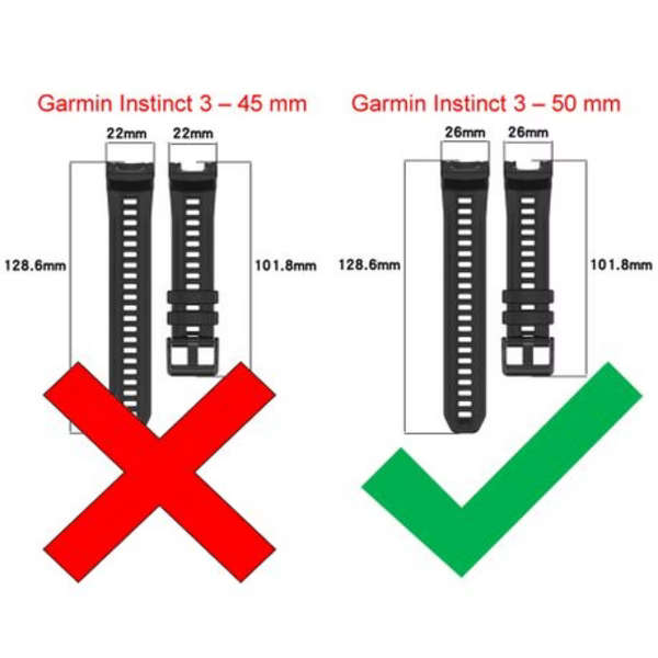 LOBO Silicone Strap Compatible With Garmin Instinct 3 - 50mm Models - Navy Blue