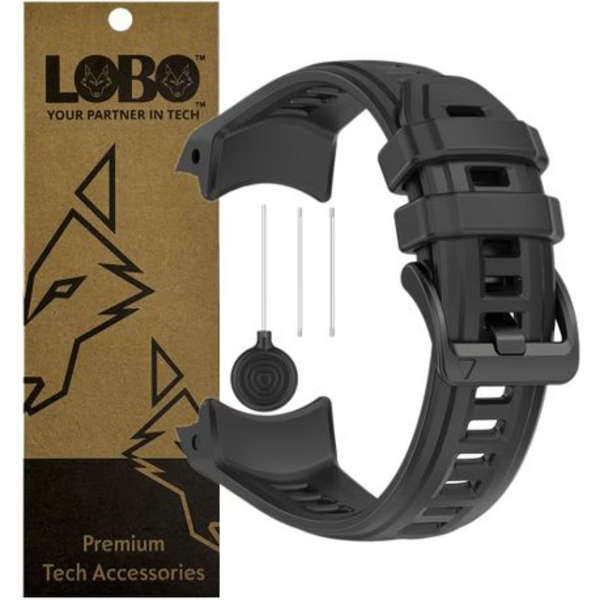 LOBO Silicone Strap Compatible With Garmin Instinct 3 - 50mm Models - Black