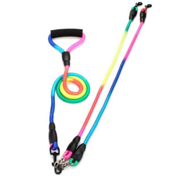 Pets Dogs Leash Nylon Detachable Double Lead