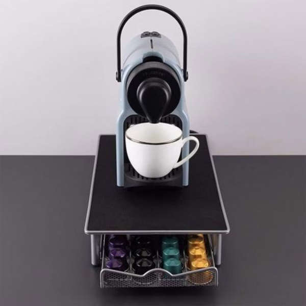 Coffee Capsule Storage Drawer Holds 40 Nespresso Coffee Capsules - Grey