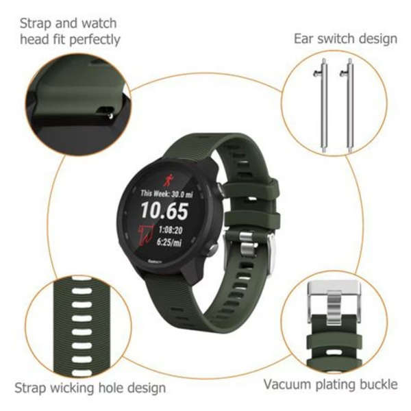 LOBO QuickRelease Elite Strap For Garmin Forerunner 55/245/645/Venu &amp; More.