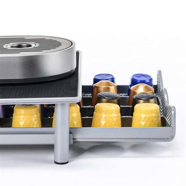 Coffee Capsule Storage Drawer Holds 40 Nespresso Coffee Capsules - Grey