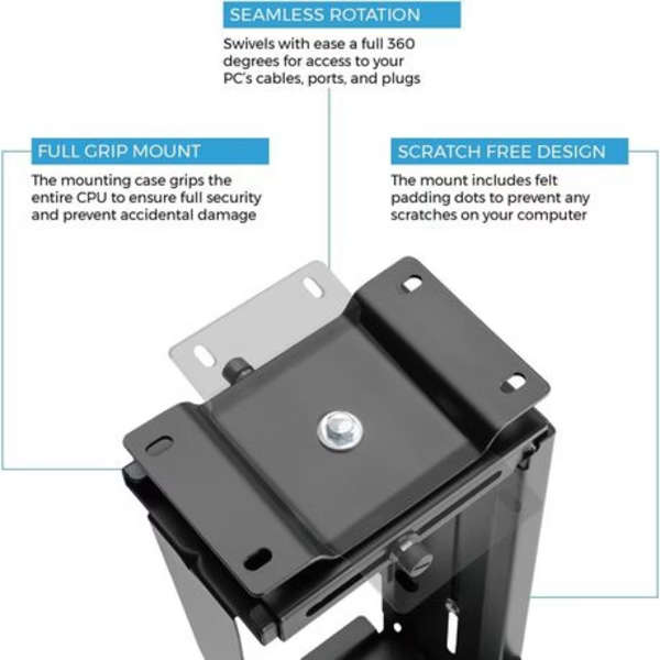Under Desk CPU Tower Holder with Rotating Function