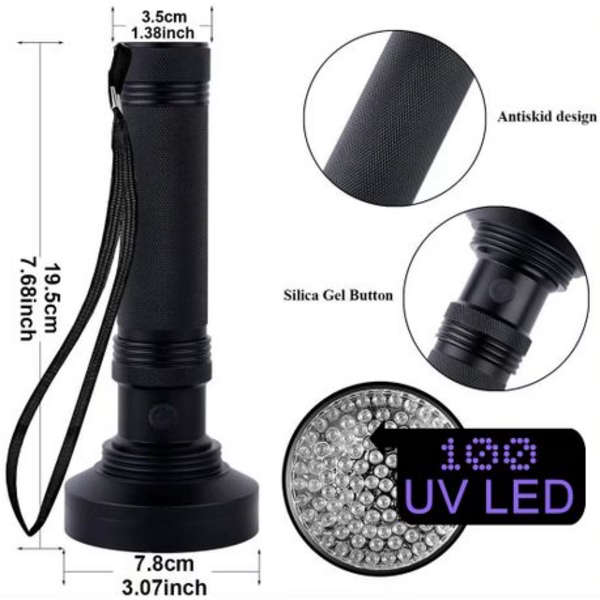 100 LED UV Torch 395nm