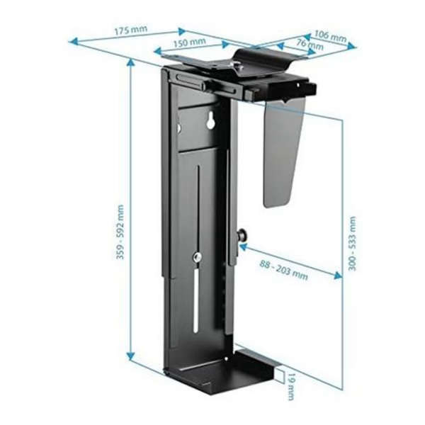 Under Desk CPU Tower Holder with Rotating Function