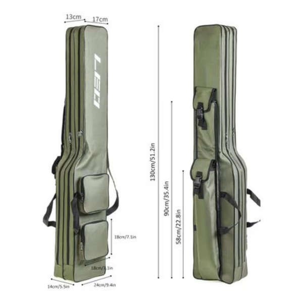 LEO Heavy-Duty Waterproof Fishing Rod Bag with Large Capacity Storage
