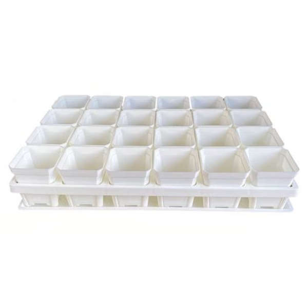 24 Seed Starter Pots with Holder &amp; Drip Tray