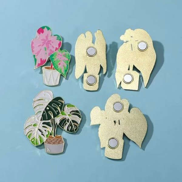 Queen Anthurium &amp; Hardy Begonia Magnet Set with Floating Display Frames