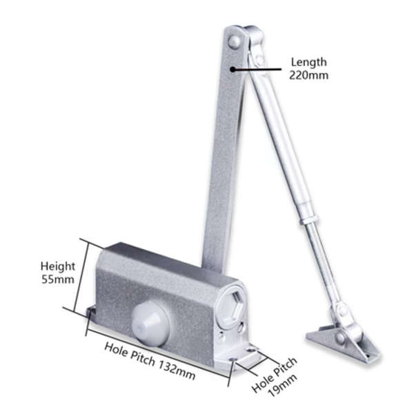 Automatic Hydraulic Door Closer Overhead Concealed Silent Slow Gate Closer
