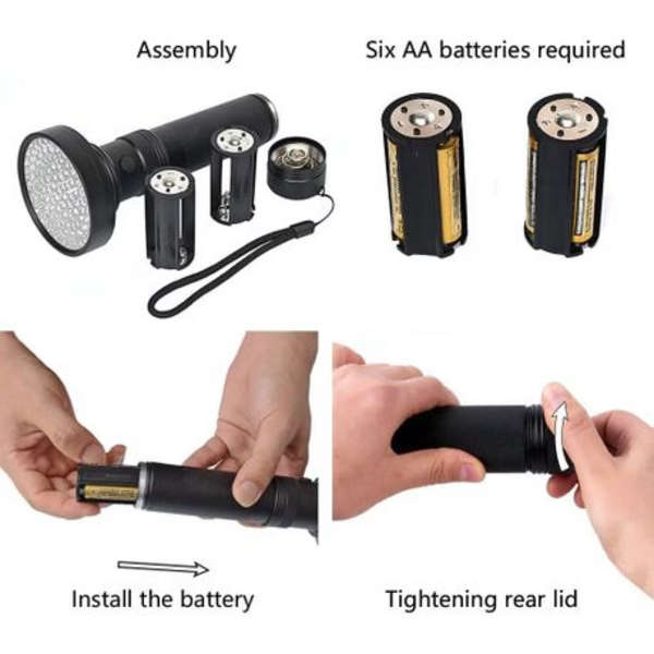 100 LED UV Torch 395nm