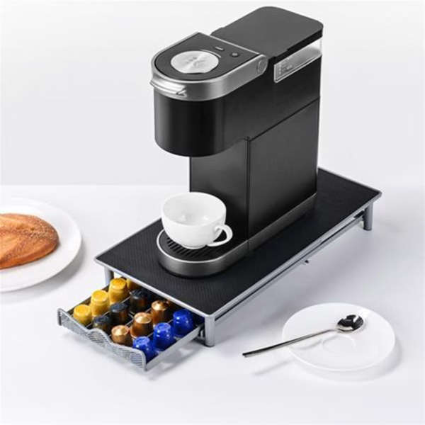Coffee Capsule Storage Drawer Holds 40 Nespresso Coffee Capsules - Grey