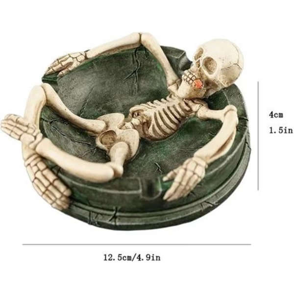 Skeleton Lounge Ashtray - Resin Novelty Cigarette Holder (12.5cm)