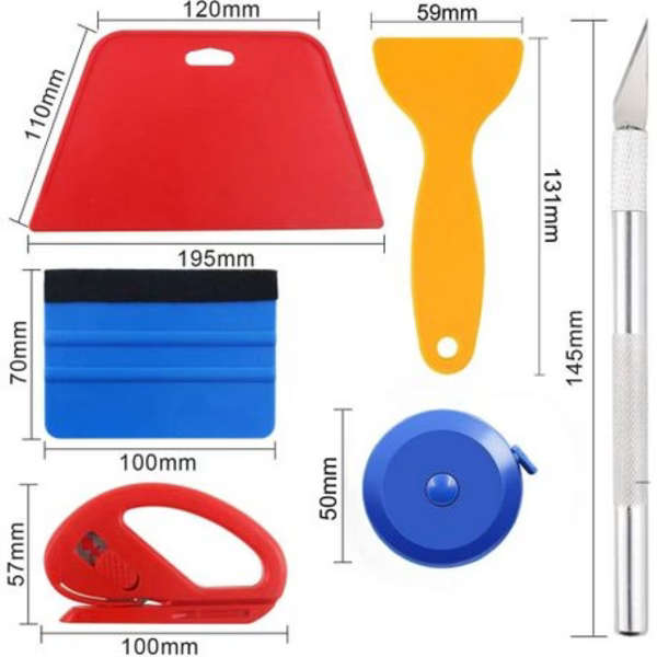 Vinyl Application Tool Kit - 11 Piece DIY Set for Wraps, Decals &amp; Tints