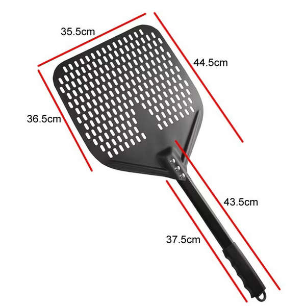 Perforated Pizza Paddle with Detachable Handle - 44.5cm x 35.5cm (Black)
