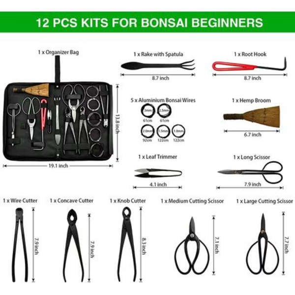 Carbon Steel Gardening Bonsai Tool Set for Trimming