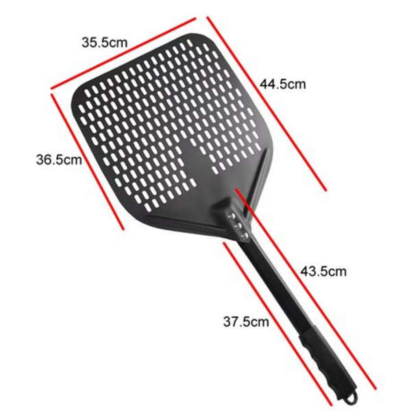Perforated Pizza Paddle with Detachable Handle - 44.5cm x 35.5cm (Black)