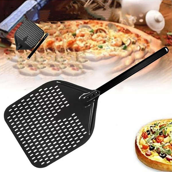 Perforated Pizza Paddle with Detachable Handle - 44.5cm x 35.5cm (Black)