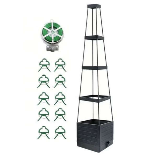 4-Tier Tomato Trellis Planter Kit with Clips and Garden Wire - 150cm High