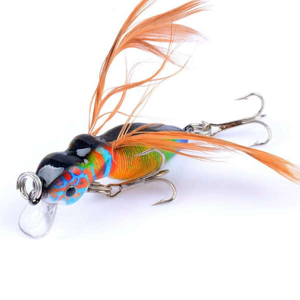 5 Piece Mini Crankbait Lure Set with Feathered Treble Hooks