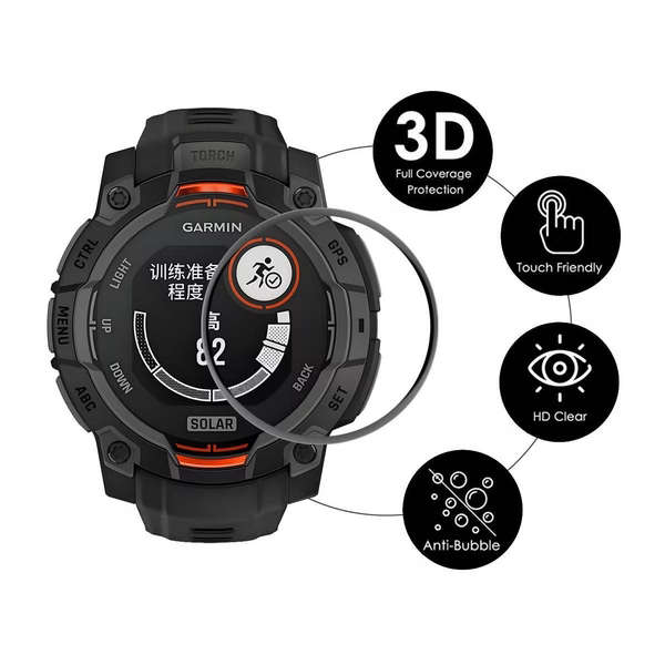 2 PCS WILK Screen Protectors with 3D Edge for Garmin Instinct 3 Solar 50mm