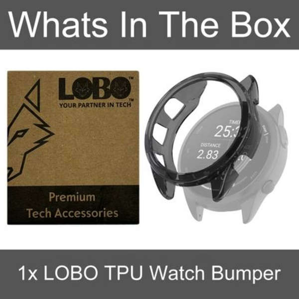LOBO TPU Protective Bumper Cover for Garmin Forerunner 165 (Smoke)