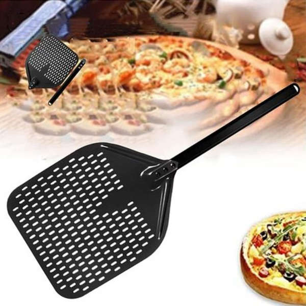Perforated Pizza Paddle with Detachable Handle - 44.5cm x 35.5cm (Black)