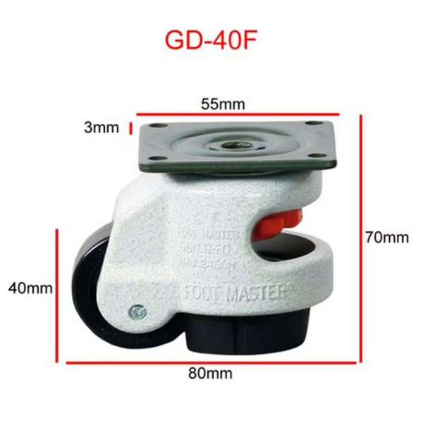 GD-40F Heavy-Duty Caster Wheels with Retractable Foot Pad-4 Pack-25kg Each