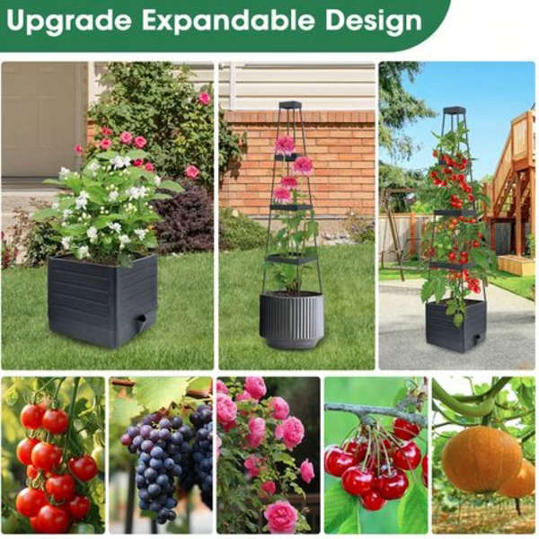 4-Tier Tomato Trellis Planter Kit with Clips and Garden Wire - 150cm High