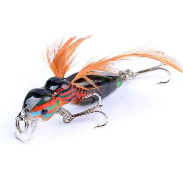 5 Piece Mini Crankbait Lure Set with Feathered Treble Hooks