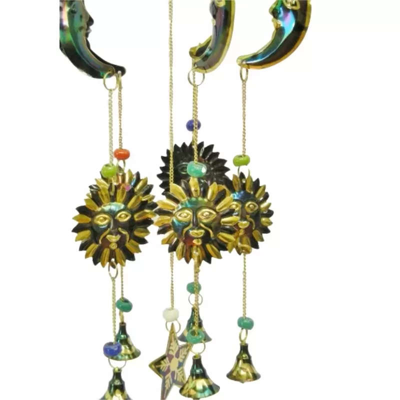 Metallic Blue/Black Windchime with Gold