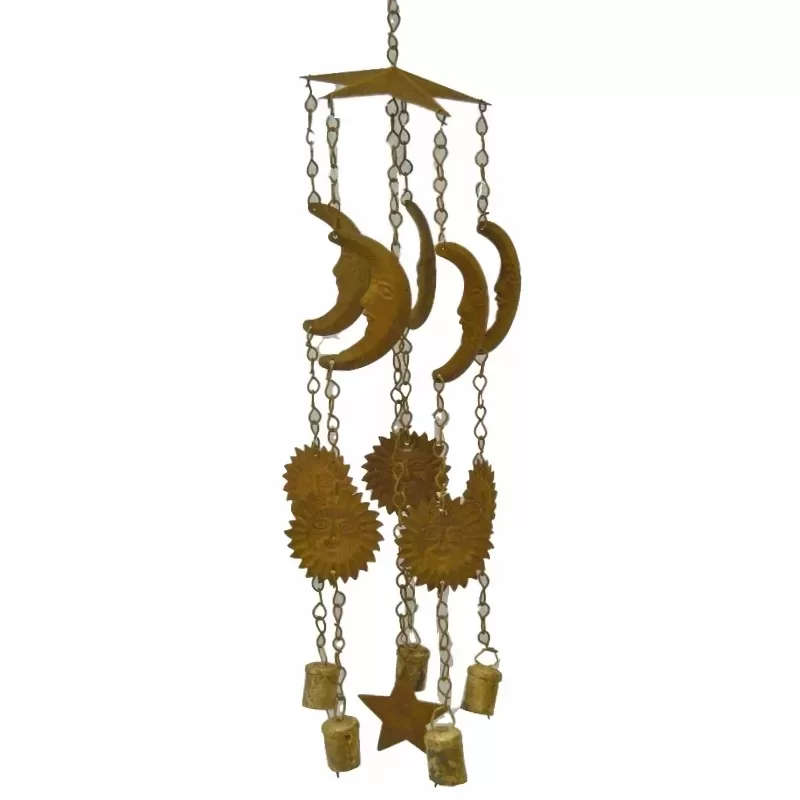 Rustic Windchime Sun Moon Star