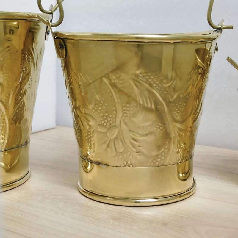 Brass Décor Buckets - Set of 3
