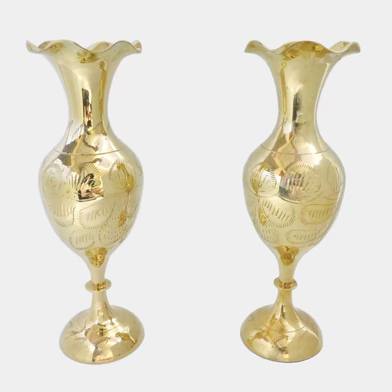 Brass Vase Pair (8 inch)