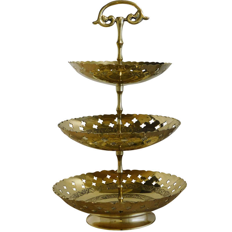 3-Tier Gold Brass Stand