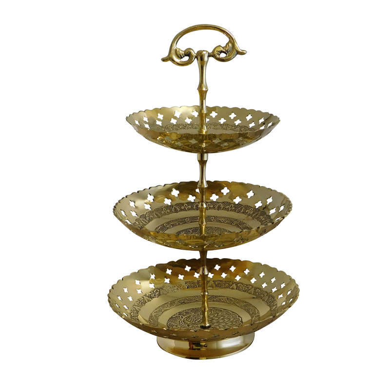 3-Tier Gold Brass Stand