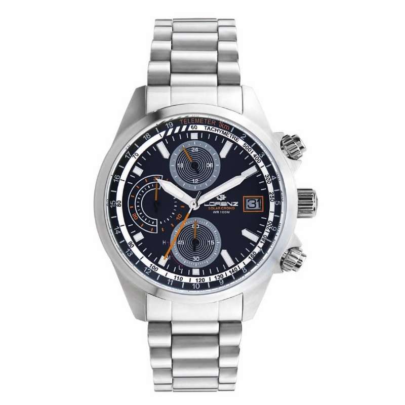 LORENZ   CRONO SOLAR PILOT ORANGE + NATO Extra Strap (030253DD)