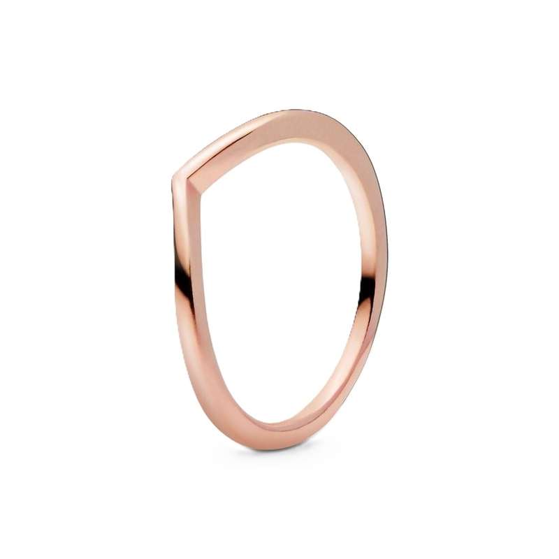 PANDORA JEWELS WISHBONE 14K ROSE GOLD-PLATED - RING - Size 48  (186314-48)