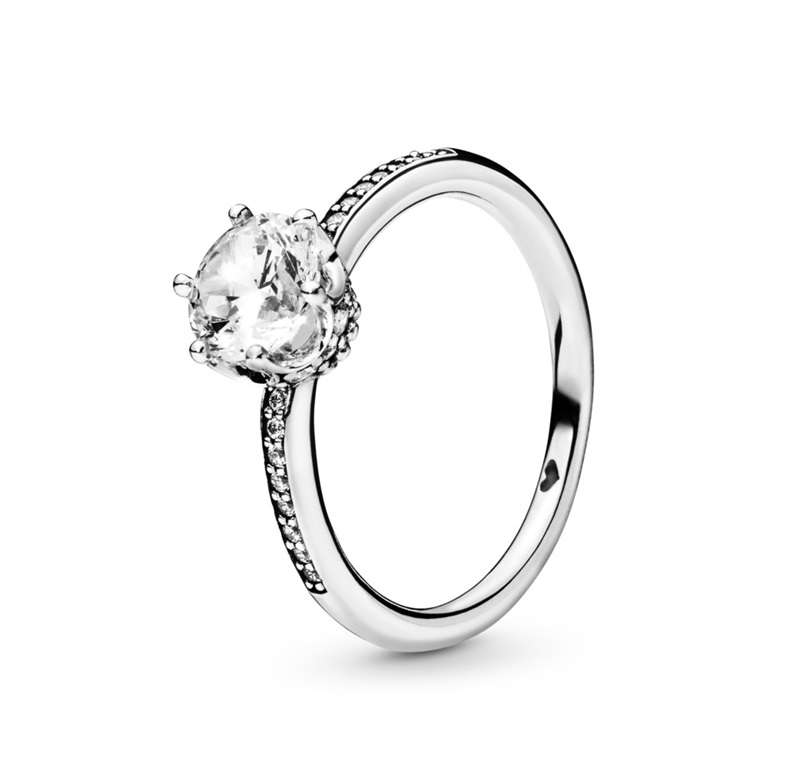 PANDORA JEWELS CLEAR SPARKLING CROWN - RING - Size 52  (198289CZ-52)