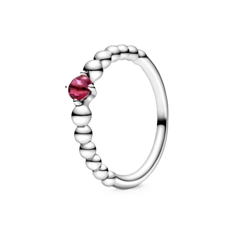 PANDORA JEWELS RED STONE - RING - Size 56  (198867C02-56)