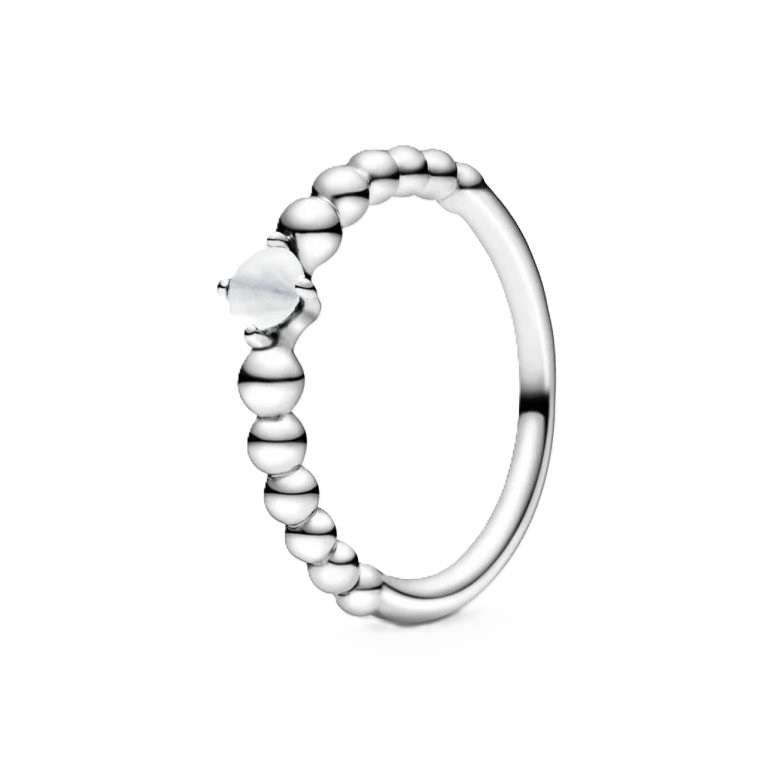 PANDORA JEWELS WHITE STONE - RING - Size 52  (198867C04-52)